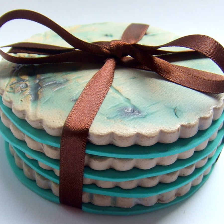 Mint Choc Ceramic Coasters set of 4