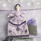 Lavender doll sachet holder with Yorkshire lavender sachet