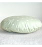 Round Cushion Cover 16 inch Polka Dot Green and White Spots Dots - Image 3