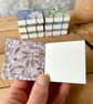 Coptic Bound Tiny Floral Watercolour Sketchbook. Beige, white and gold. - Image 2