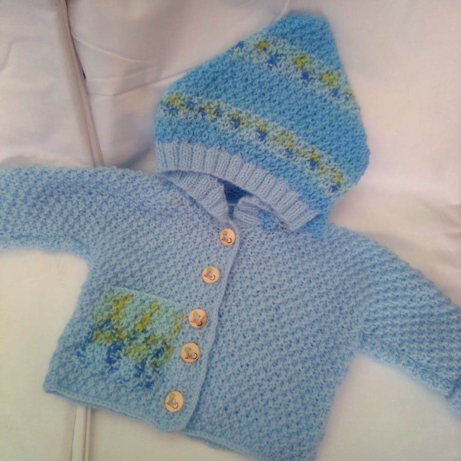 Baby's Hooded Jacket with Pockets, Baby Shower Gift, New Baby Gift