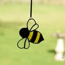 Stained Glass Yellow & Black Bumble Bee Suncatcher