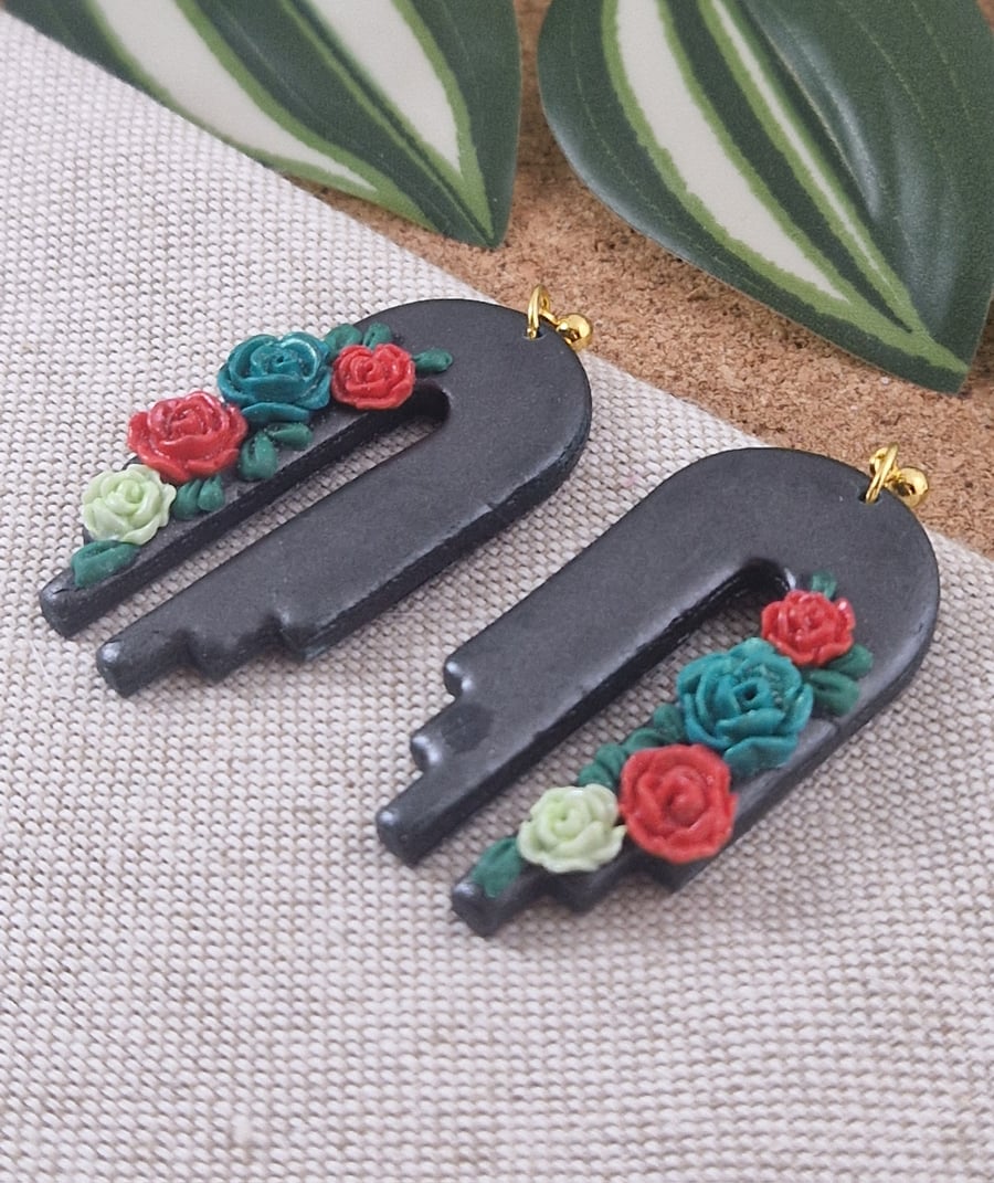 Flower Polymer Clay Earrings: Floral