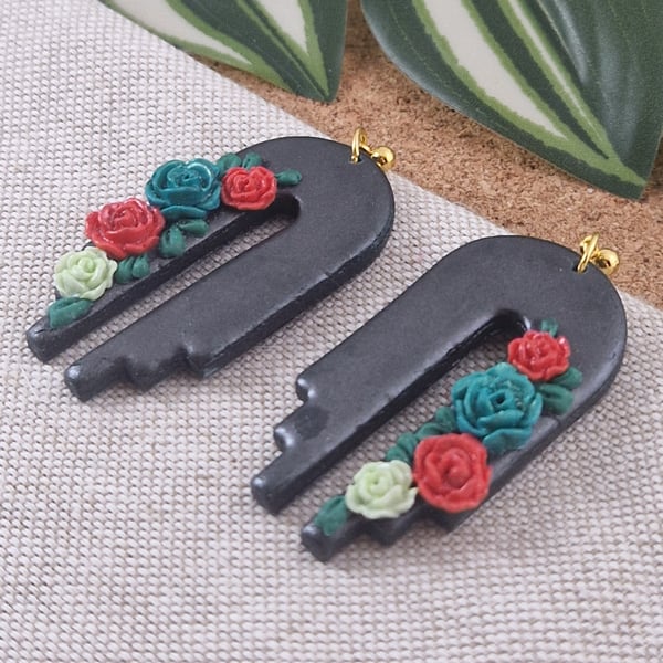 Flower Polymer Clay Earrings: Floral