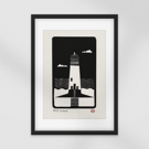 Lighthouse Linocut Print - Limited Edition Handmade Coastal Art