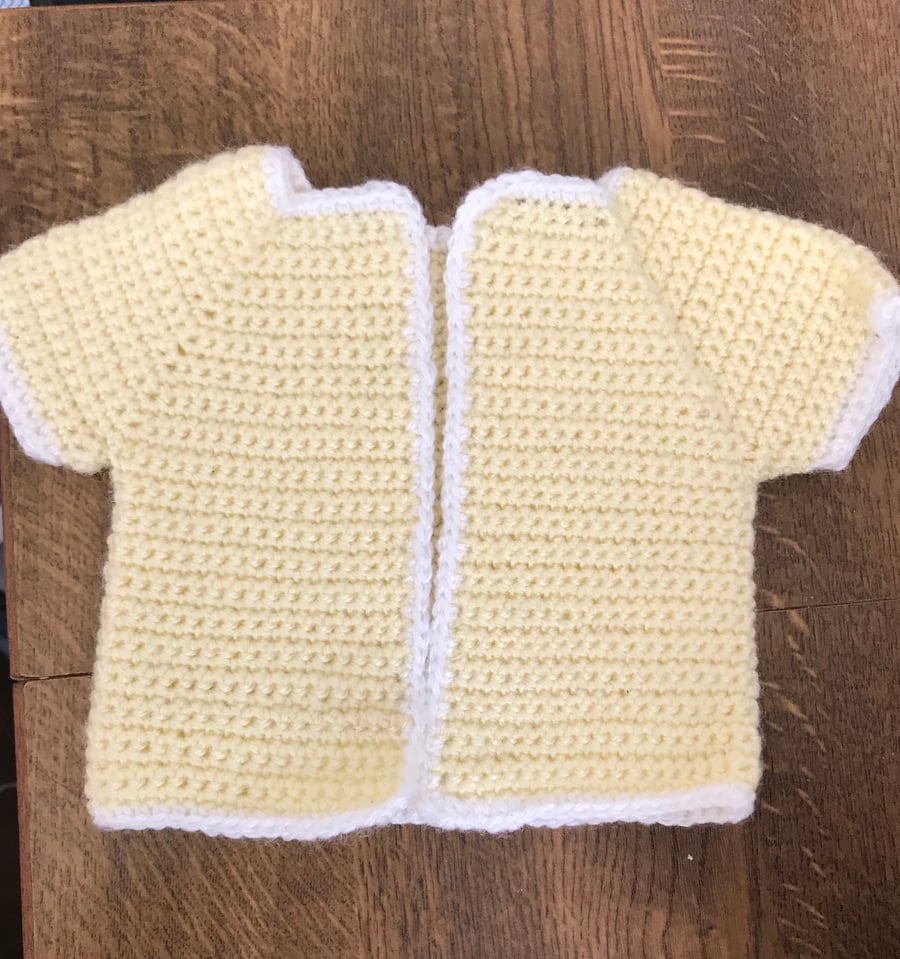 Crochet Short Sleeved Baby Cardigan 