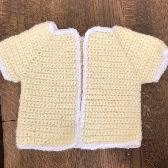 Crochet Short Sleeved Baby Cardigan 