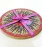  Rose Pink Flower & Feather Round Cork Tablemats - Set of Two - Image 2