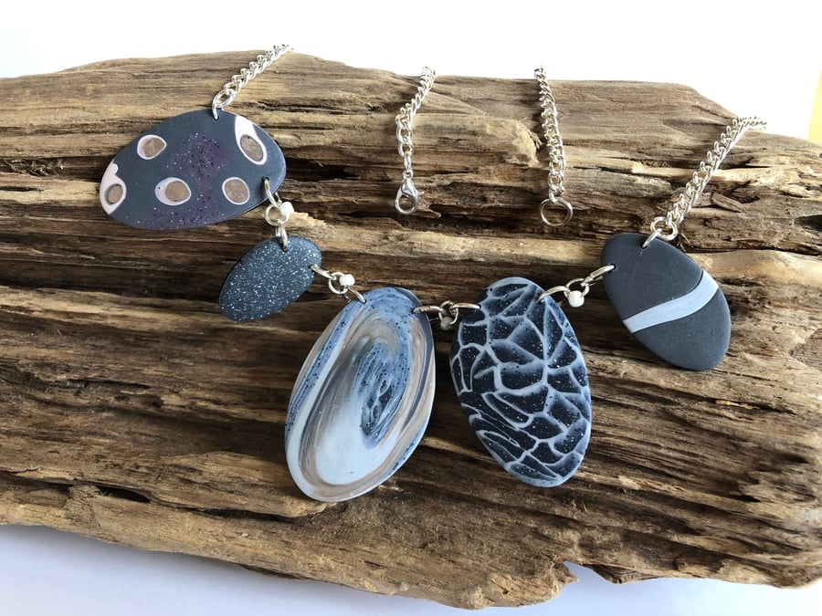 Pebble Effect Polymer Clay Necklace