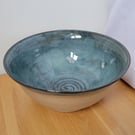 Large Handmade Pottery Fruit Bowl. Wheel-thrown Centrepiece. Rustic Natural Clay