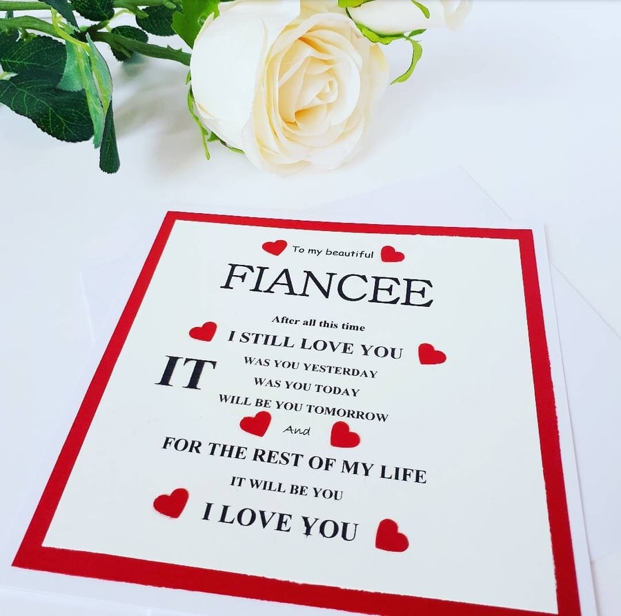 Fiancee Valentine's card, Fiancee Anniversary card,