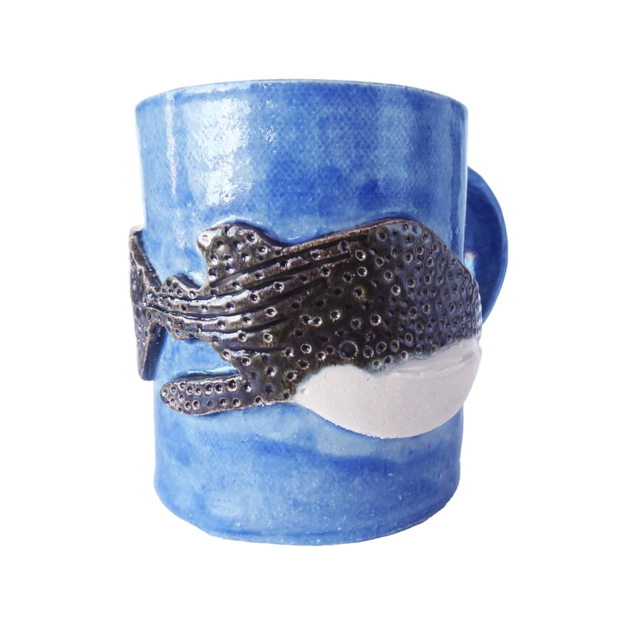 Whale Shark Mug - Hand Built Stoneware Pottery