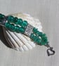SALE Gemstone Beaded Bracelet, Amazonite & Green Silverfoil "Calypso"  - Image 4