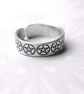 Pentacle Ring, adjustable aluminium Magic ring, Pentagram Ring, Pagan, Halloween - Image 1