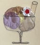 Birthday card - textile ice cream sundae - Image 2