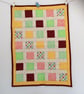 Patchwork Cot quilt. Hopscotch design. Cotton and soft bamboo. - Image 1