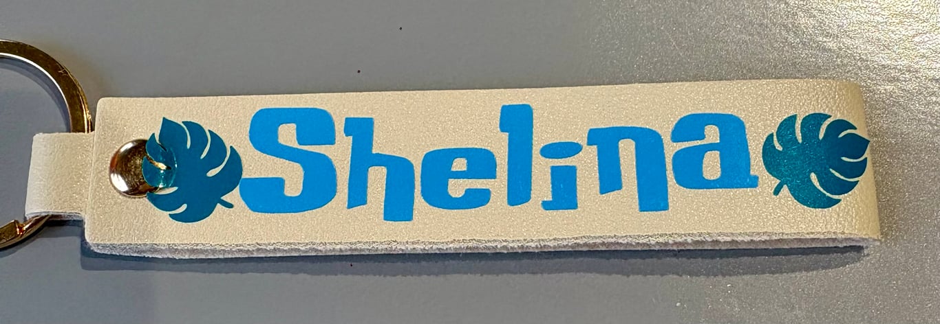 Personalised Faux-Leather Wristlet Keyring'