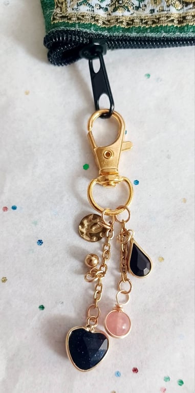 Handmade Blue Goldstone Bag Charm