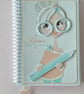Handmade A5 Premium Journal-Round Glasses Lady-3D Notebook - Image 1