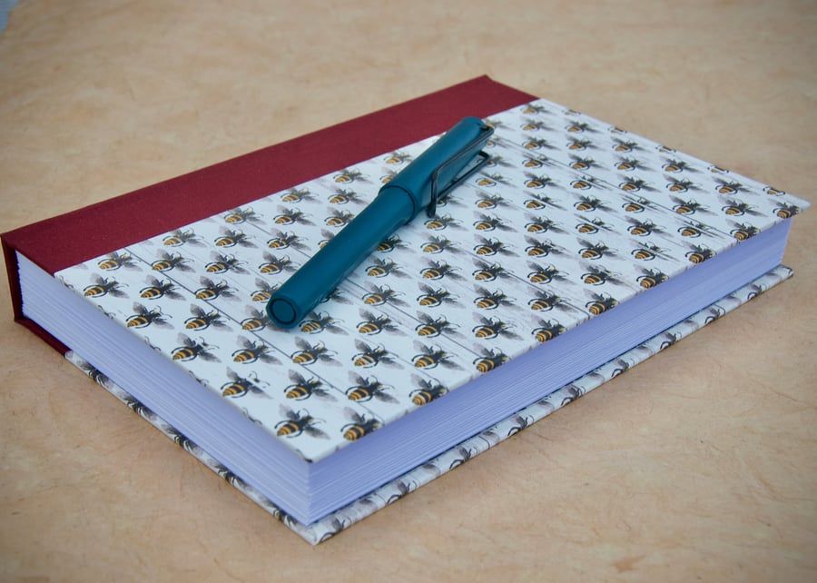A5 Quarter-bound Hardback Page-a-day Journal with decorative bee cover