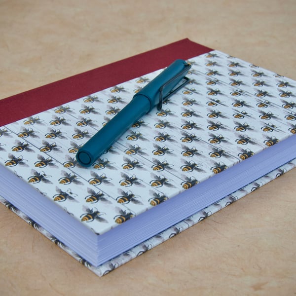 A5 Quarter-bound Hardback Page-a-day Journal with decorative bee cover