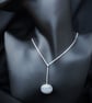 Modern sterling silver necklace with grey agate - Image 1
