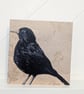 Male Blackbird Embroidery Art Greeting Cards - Image 1
