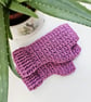 Carnation Pink Fingerless Mitts, Cosy Crochet Wrist Warmers - Image 2