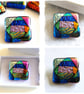 Dichroic L001 Luxury Fused Glass Patchwork Brooch Handmade  - Image 5