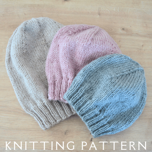 Plain And Simple Hat Knitting Pattern 5 Family Sizes PDF Print & Knit Yourself