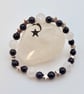 Quartz & Blue Goldstone Bracelet With Silver Stars, Birthday Gifts For Her