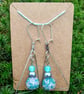 "Hidden Spring" - Beaded dangly earrings with sterling silver hooks