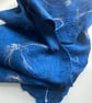 Hand Felted Merino Wool Scarf – Cobalt Blue Wearable Fiber Art – OOAK Artistic W - Image 3