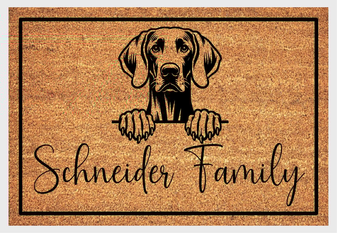 Weimaraner Door Mat - Personalised Weimaraner Welcome Mat