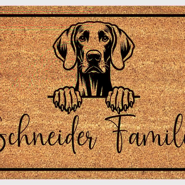 Weimaraner Door Mat - Personalised Weimaraner Welcome Mat