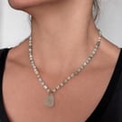 Seaglass and Amazonite delicate necklace  Ref R20