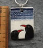 Handmade Ceramic Choughs on the beach pendant - Image 3