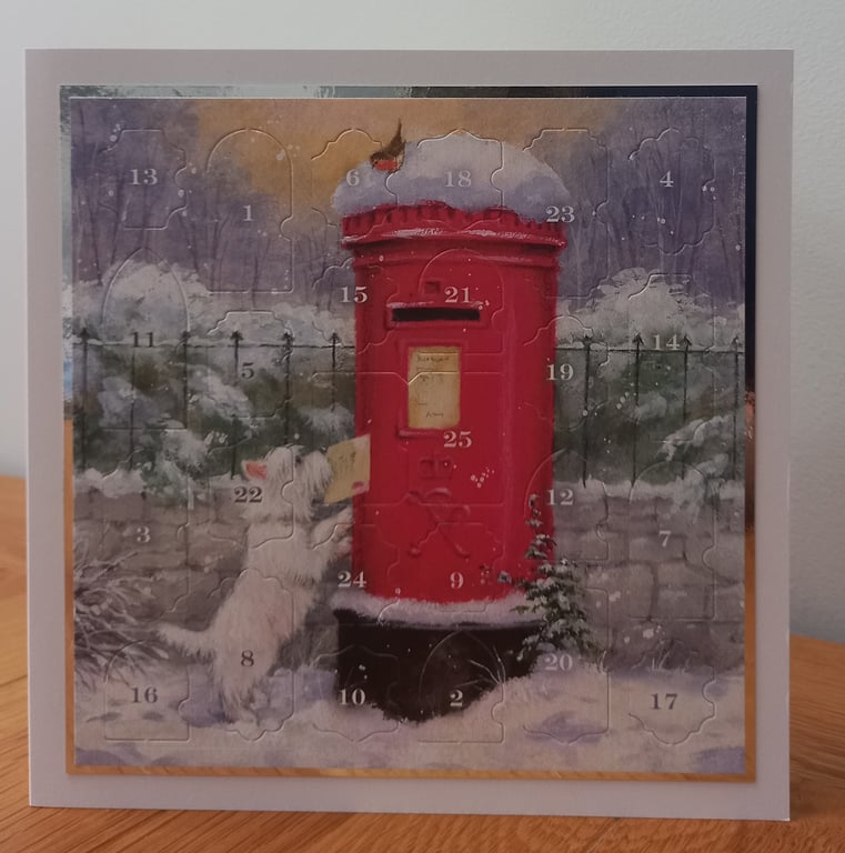 Advent Calendar Style Christmas Card - Posting A Letter