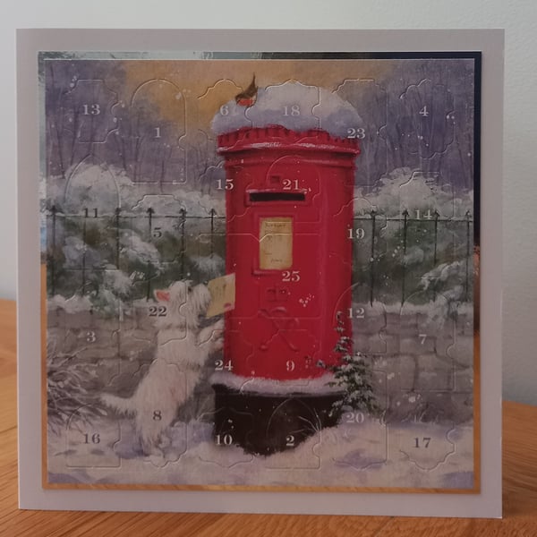 Advent Calendar Style Christmas Card - Posting A Letter
