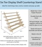 6 Tier Display Shelf Stand with Grooves for Crafts Shows and Markets, Countertop - Image 3