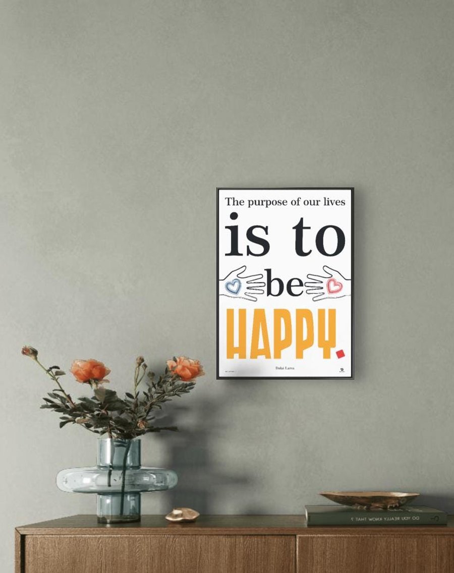 Dalai Lama Quote Print Bold Typography Motivational Wall Art (A4A3)