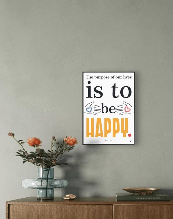 Dalai Lama Quote Print Bold Typography Motivational Wall Art (A4A3)