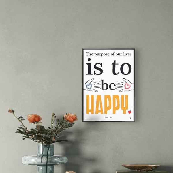 Dalai Lama Quote Print Bold Typography Motivational Wall Art (A4A3)