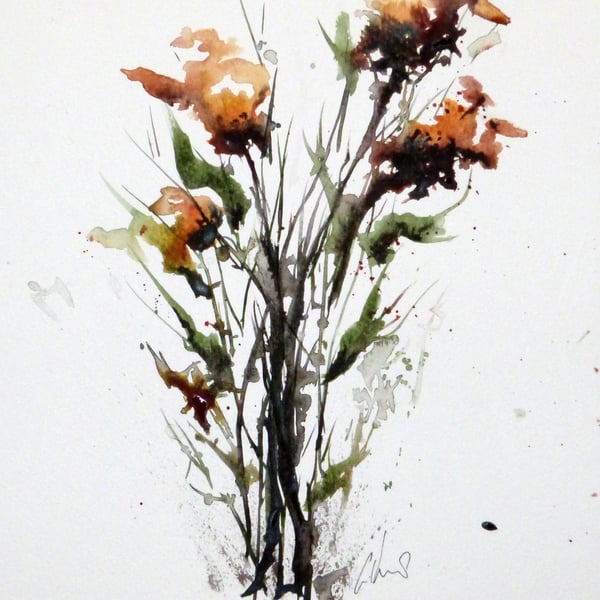 Flutter, Original Watercolour Painting.