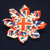 Brooch For Queen's Jubilee, Red, White and Blue Union Jack Fabric