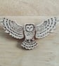 Pyrography barn owl brooch - Image 3