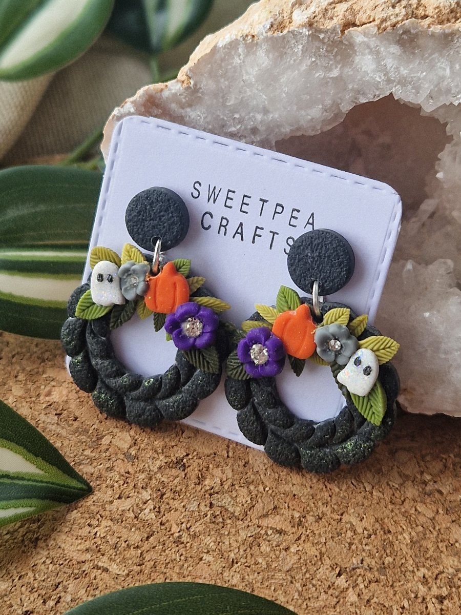 Pumpkin Polymer Clay Earrings: Halloween