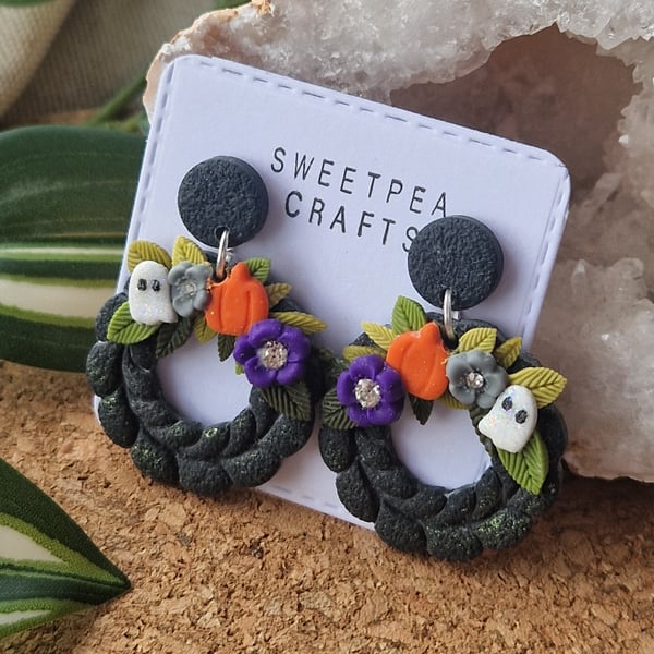 Pumpkin Polymer Clay Earrings: Halloween