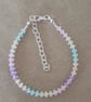 Mixed Colour Frosted Glass Rondelle Bead Bracelet 