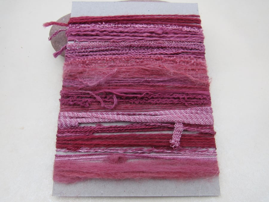 Large Lac Natural Dye Crimson Pink Textured Thread Pack